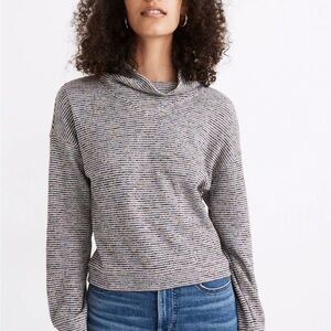 Madewell Rainbow Textured Ribbed Turtleneck Top, size small